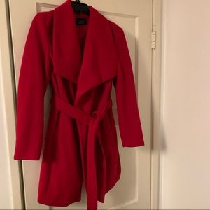Red wrap coat